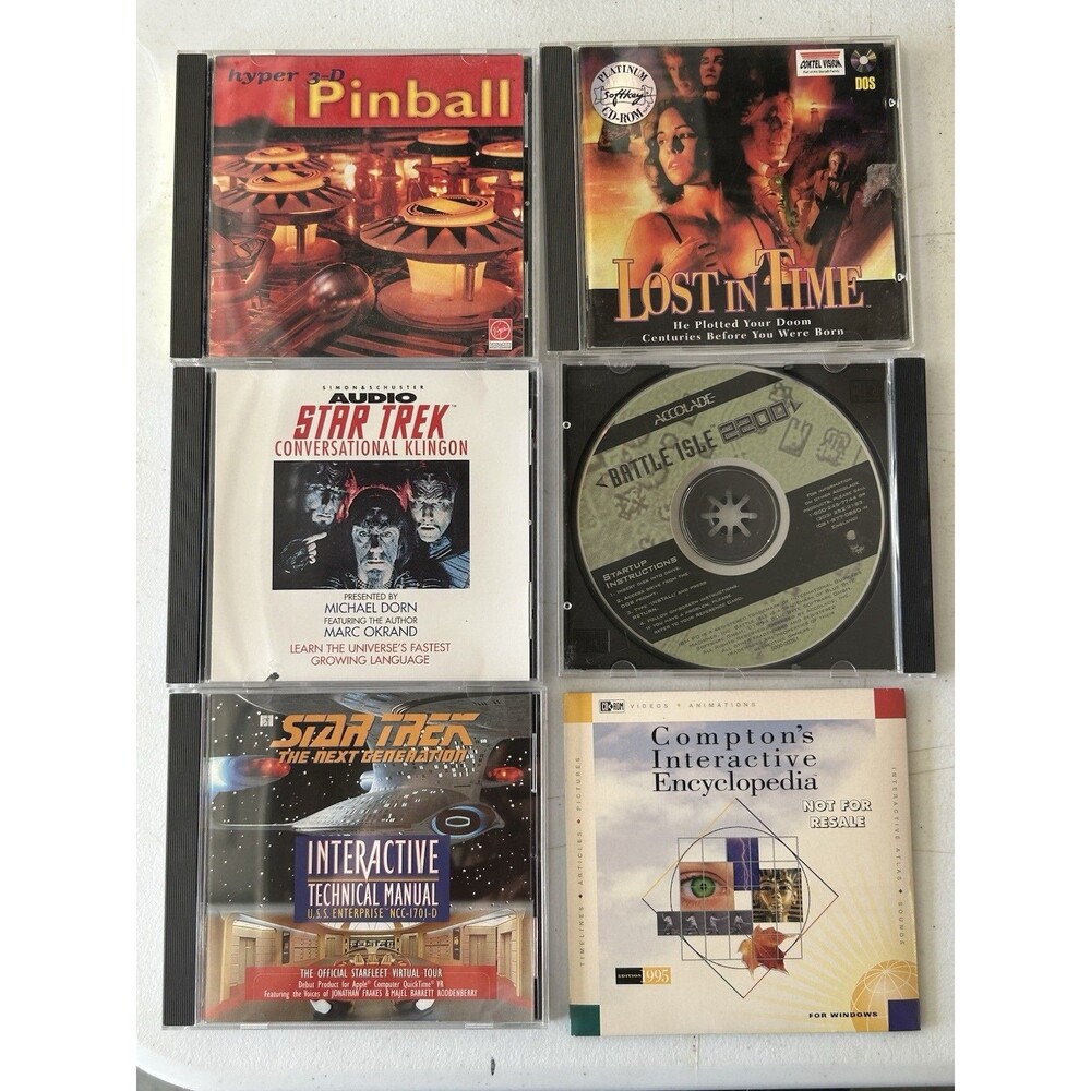 Vintage PC Lot Star Trek Lost in Time Hyper 3-D Pinball Battle Isle 2200